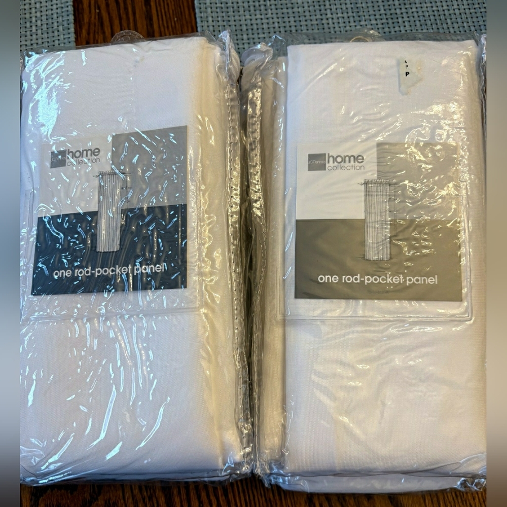 4) New JCPenney Home Collection One Rod Pocket Panel Curtains